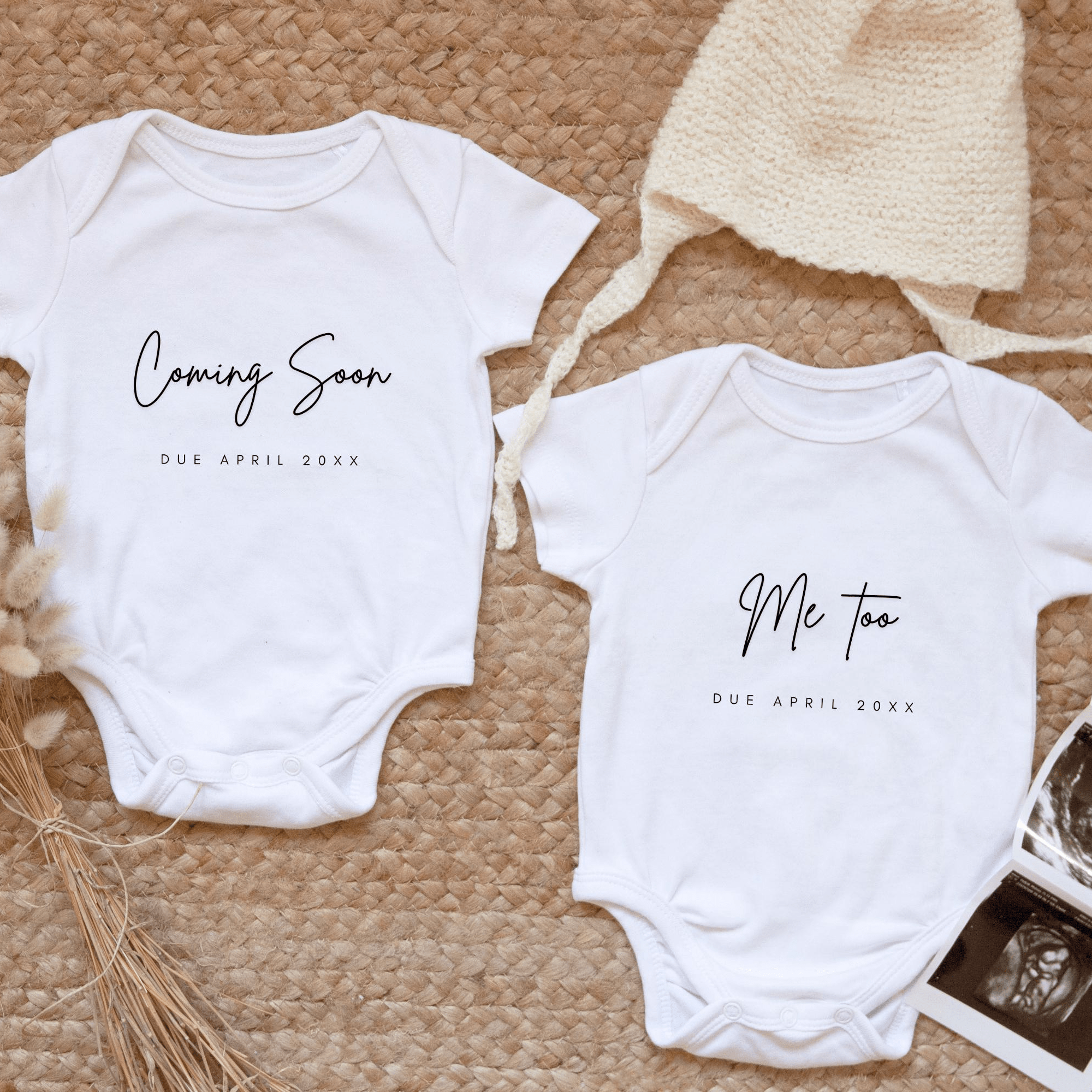 Coming Soon, Me Too Twins Announcement Baby Grows - Baby Pandas