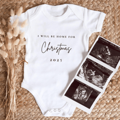 First Christmas Pregnancy Announcement Baby Clothes - Baby Pandas