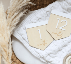 Flag Reversible Wooden Baby Milestone Sign - Baby Pandas
