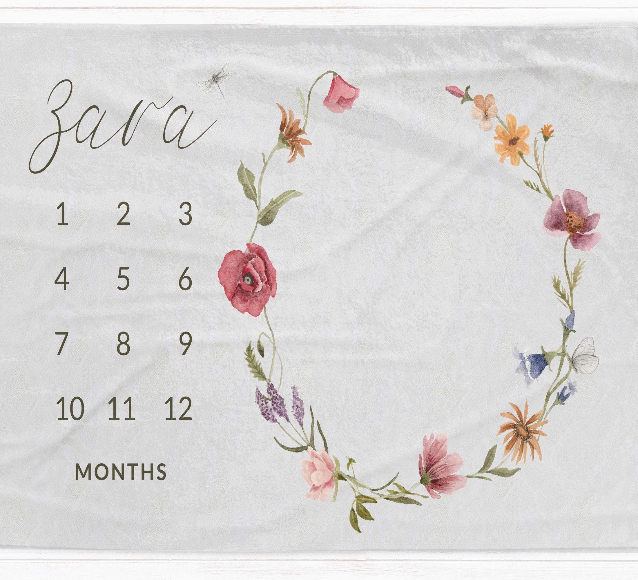 wildflower milestone blanket