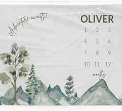 Adventure Awaits Mountains Milestone Blanket