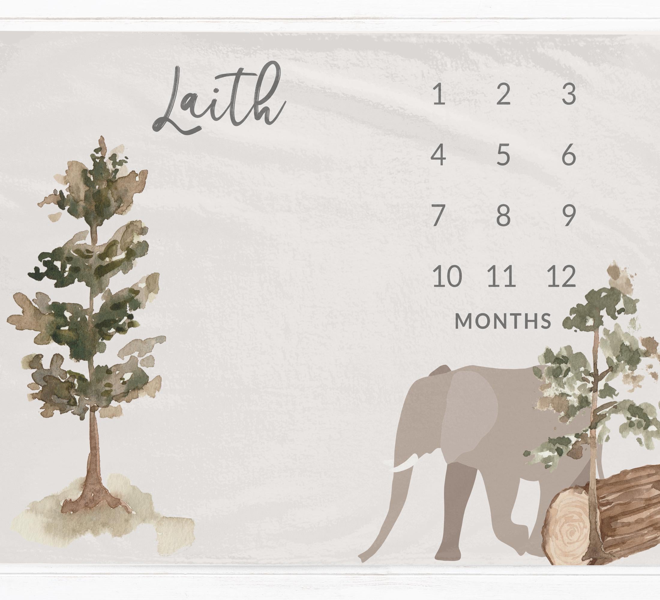 Boho Elephant Milestone Blanket