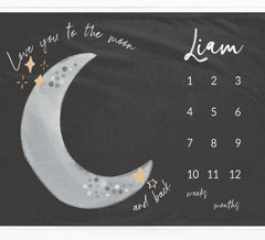 Love You to the Moon and Back Milestone Blanket