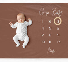 Brown Gender Neutral Milestone Blanket