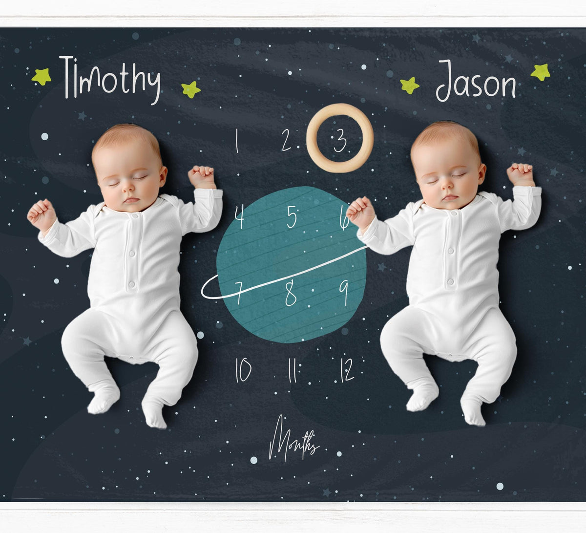 Twin Space Themed Milestone Blanket