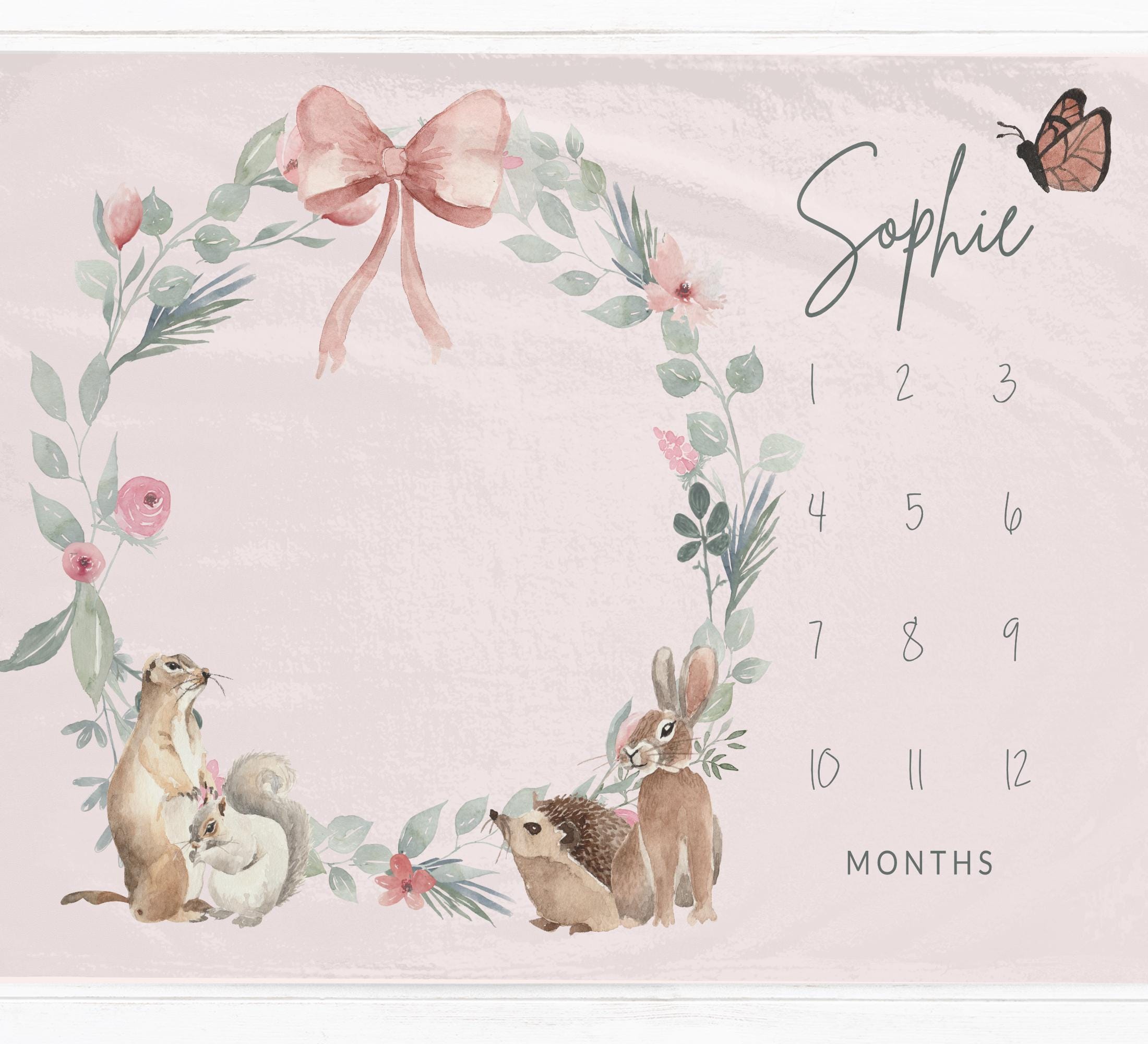 Woodlands Pink Milestone Blanket