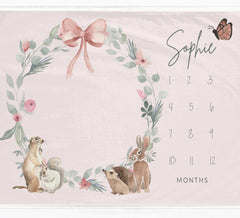 Woodlands Pink Milestone Blanket