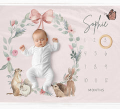 Woodlands Pink Milestone Blanket