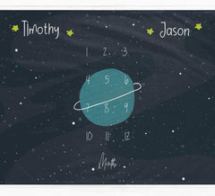 Twin Space Themed Milestone Blanket
