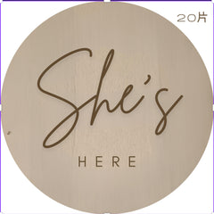New Arrival Disc - I Am Here Wooden Plaque - Baby Announcement Idea - Baby Pandas
