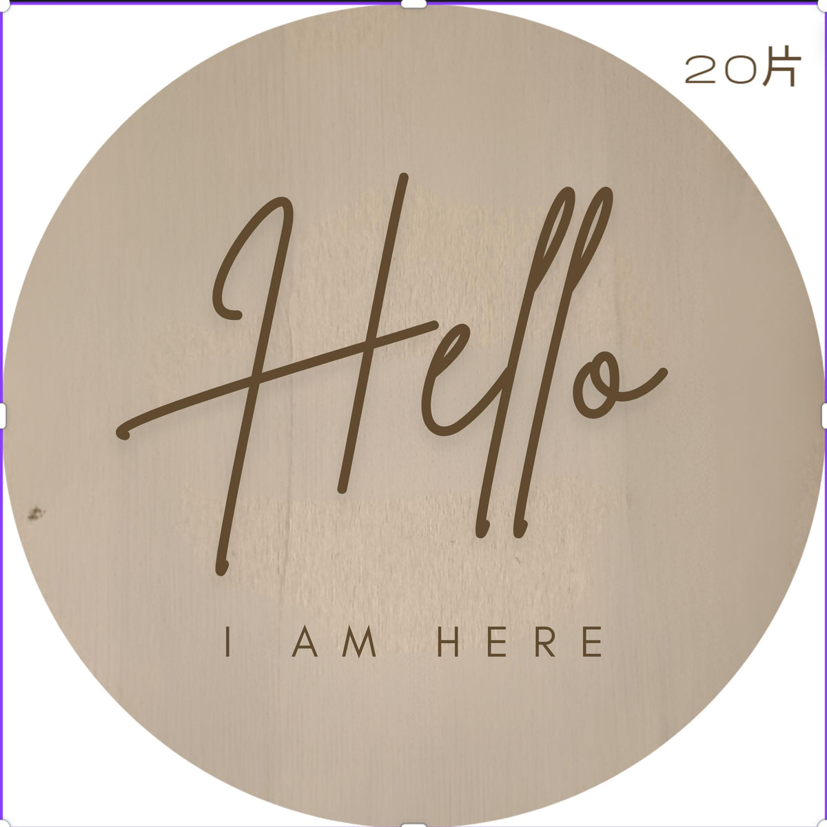 New Arrival Disc - I Am Here Wooden Plaque - Baby Announcement Idea - Baby Pandas