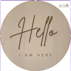 New Arrival Disc - I Am Here Wooden Plaque - Baby Announcement Idea - Baby Pandas