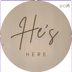 New Arrival Disc - I Am Here Wooden Plaque - Baby Announcement Idea - Baby Pandas