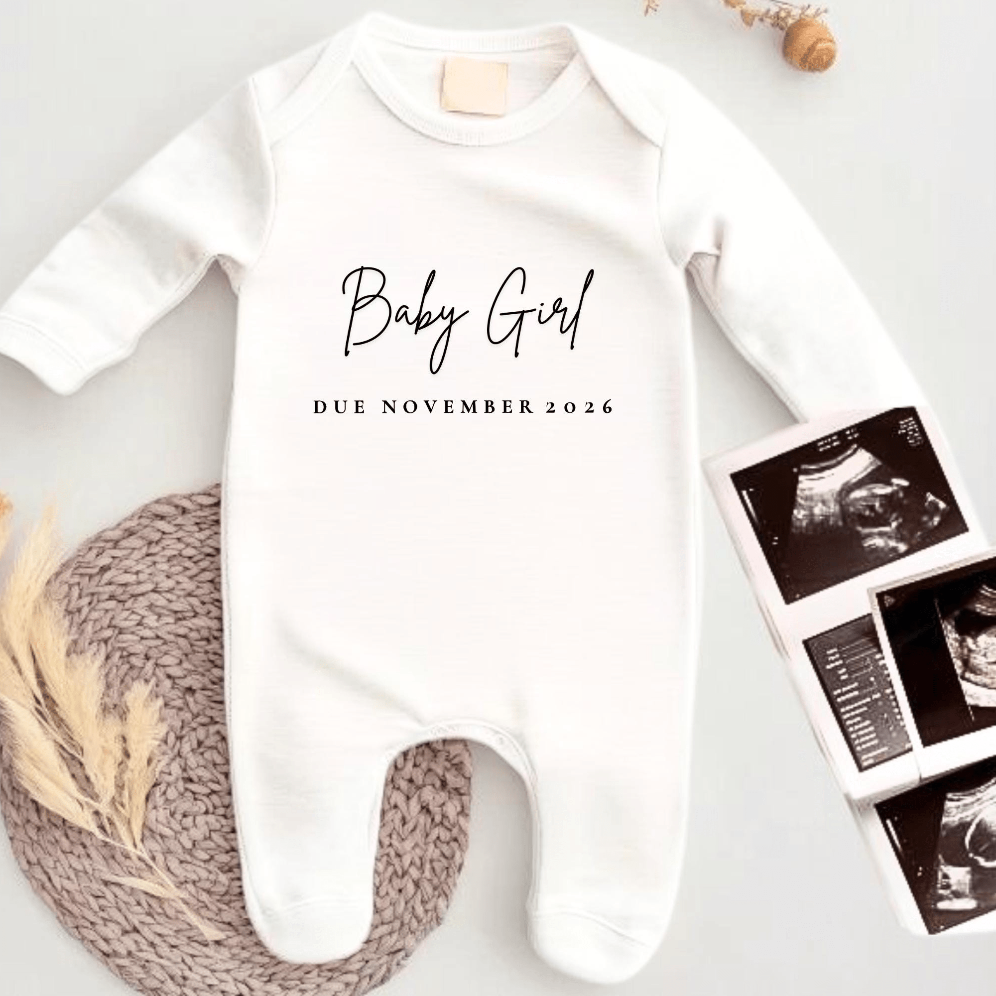 Personalised Gender Reveal Pregnancy Announcement Baby Clothes - Baby Pandas