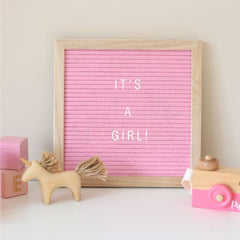 Pink Pregnancy Announcement Letter Boards - Baby Pandas