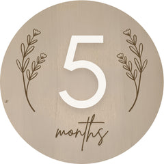 Round Baby Milestone Disc with Acrylic Numbers Keepsake - New Parents Gift - Baby Pandas