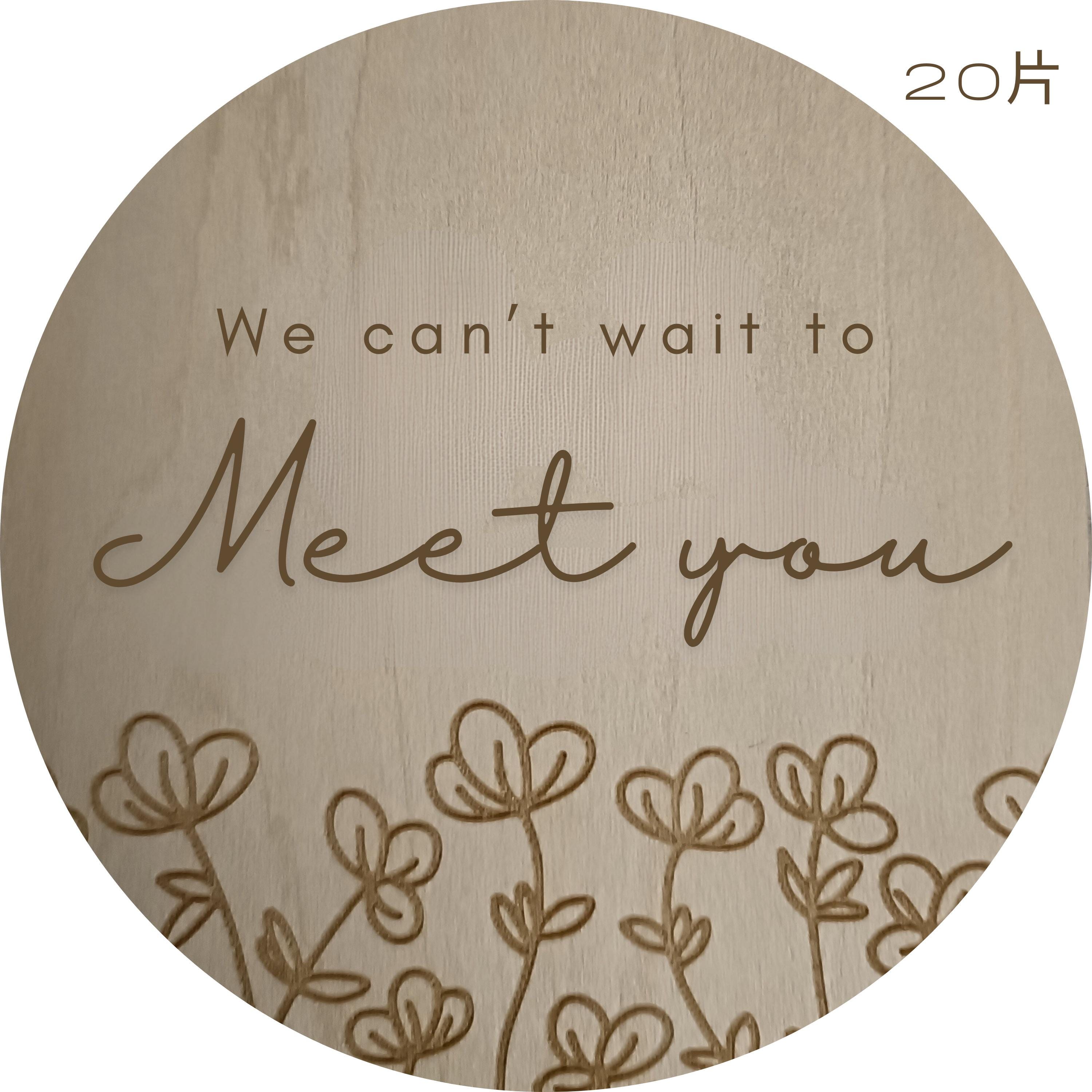 Wildflower Pregnancy Announcement Disc - We Can't Wait To Meet You - Baby Pandas