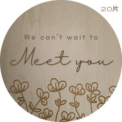 Wildflower Pregnancy Announcement Disc - We Can't Wait To Meet You - Baby Pandas