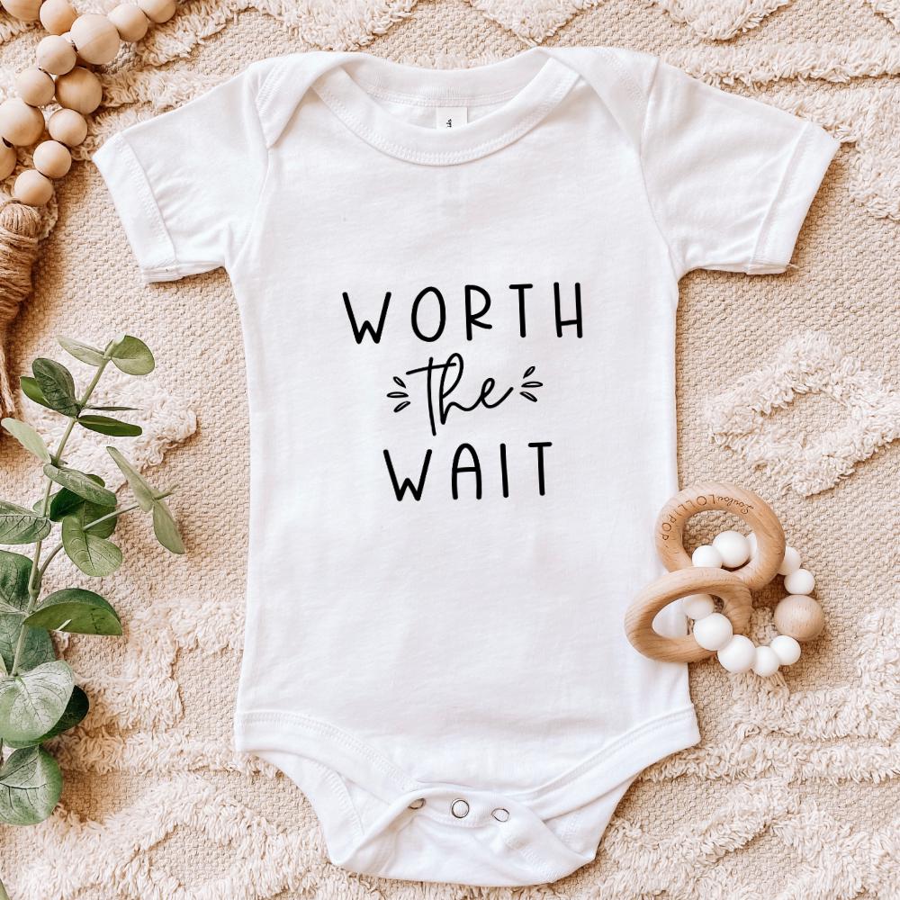 Worth the Wait Pregnancy Announcement Baby Grow - Baby Pandas