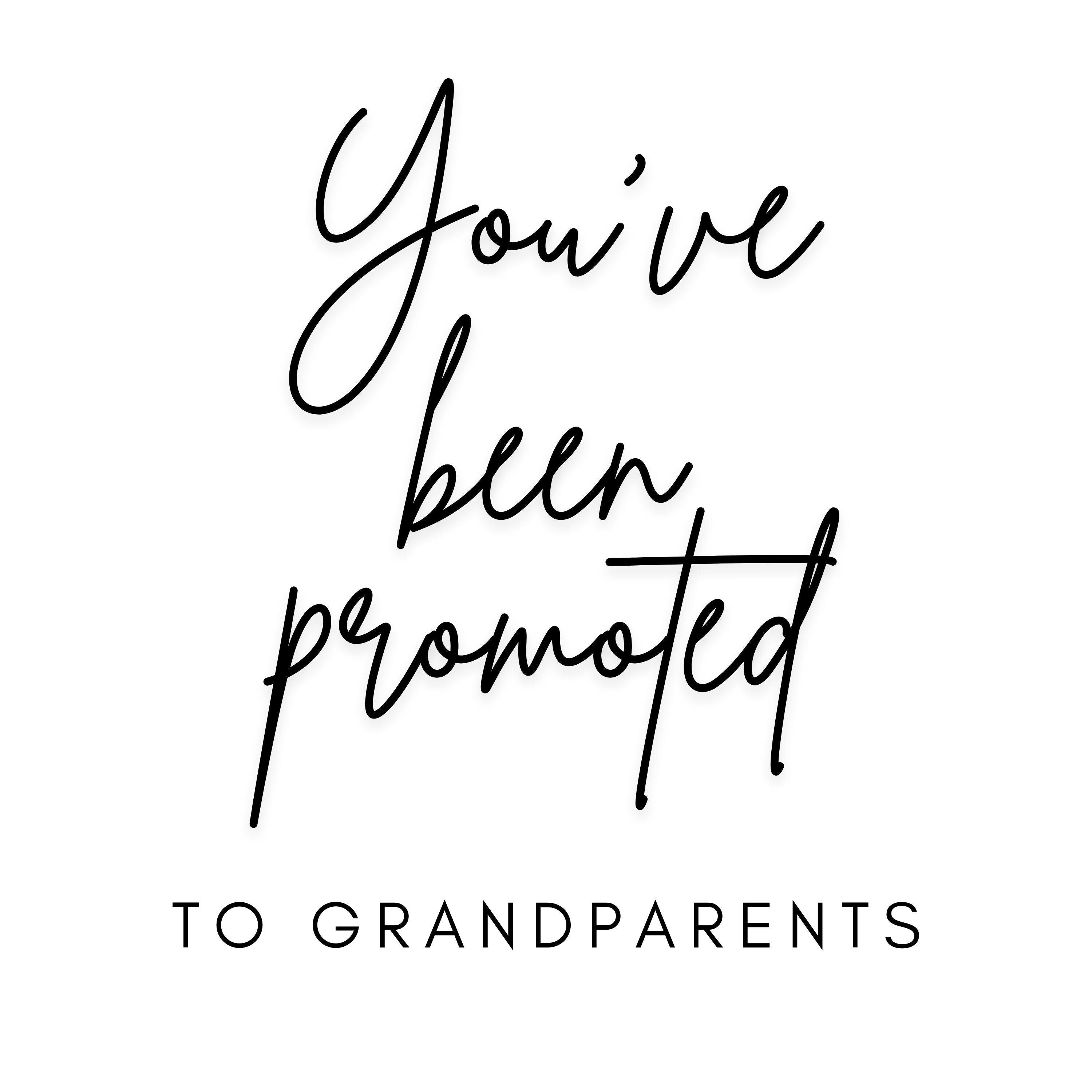 You've been promoted to Grandparents Pregnancy Announcement Baby Grow - Baby Pandas